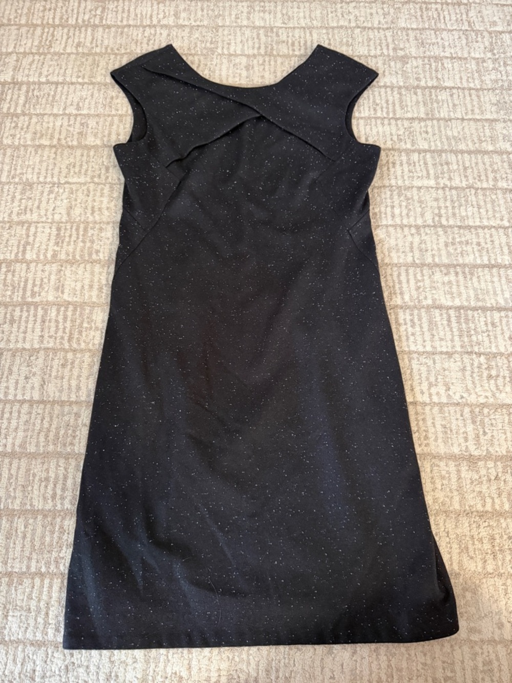 Helmut Lang wool blend Black with white speckles Midi Sheath Dress
